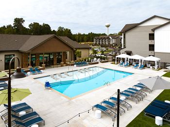 Resort style pool & sunning platforms